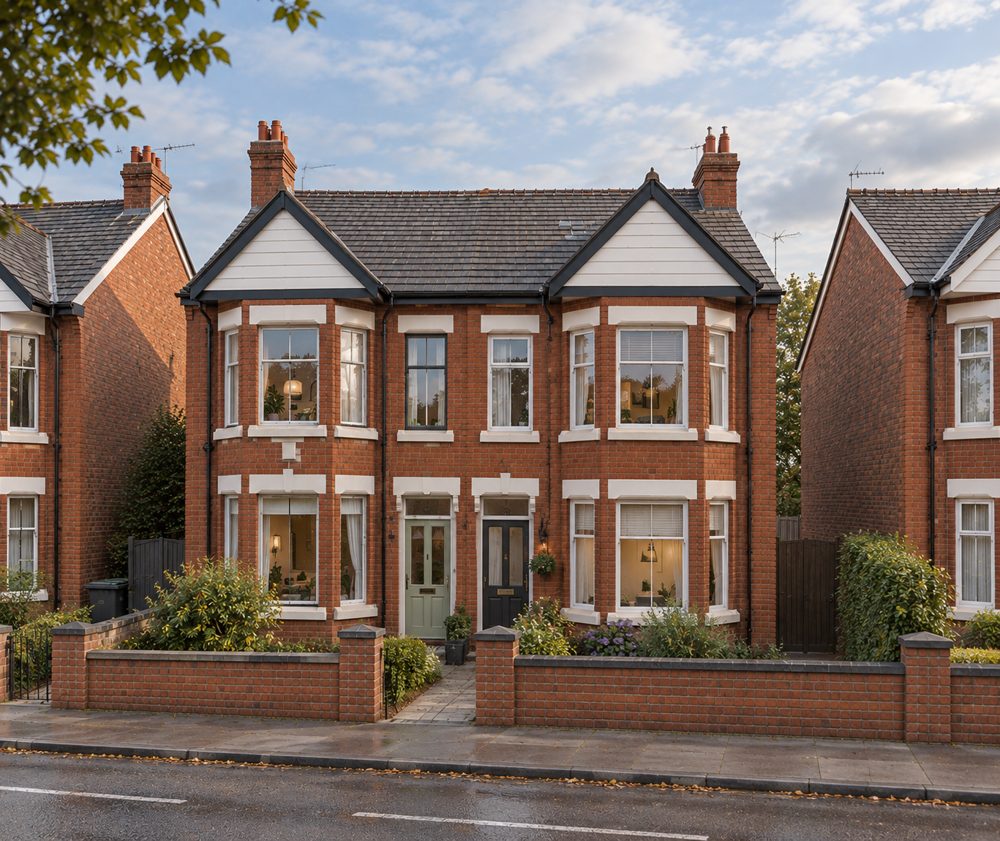 Row of brick houses in the North West